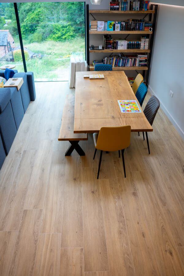 Test Blog - images hows Wood look ceramic tiles in a living area.