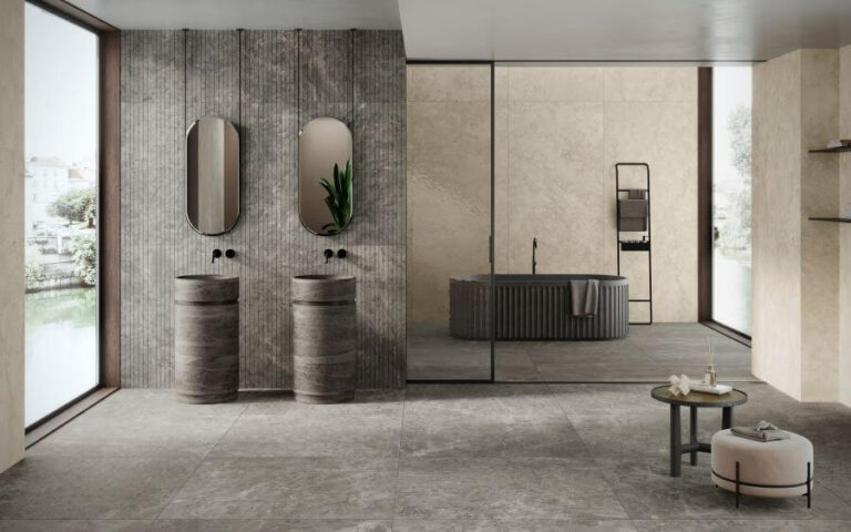 Ethos mineral stone look porcelain bathroom tiles