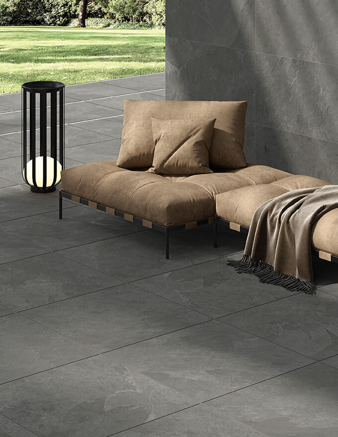 Aspect Charcoal porcelain tile that looks like slate detail 1