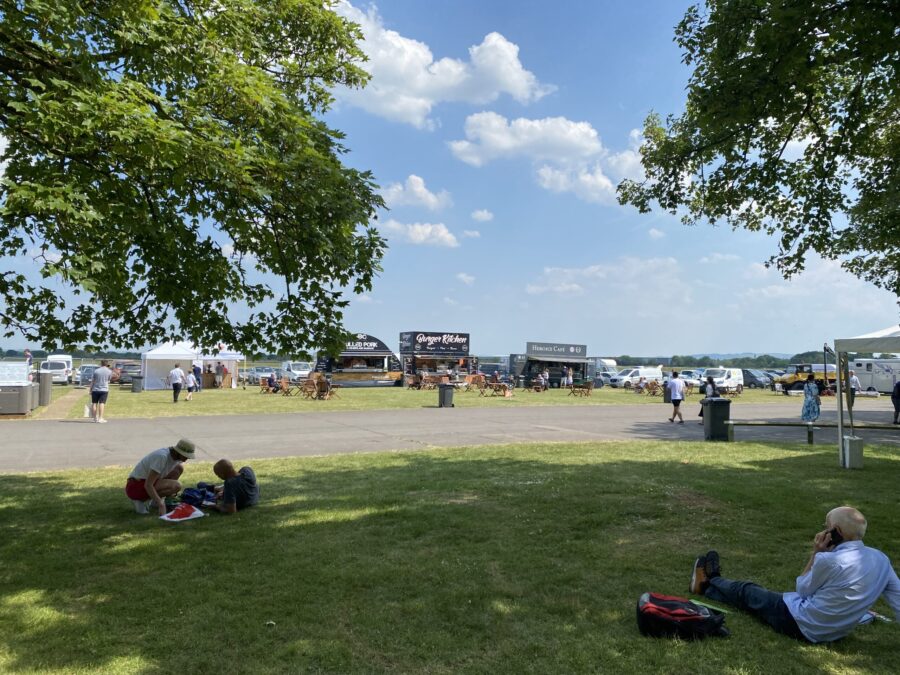 BICESTER-OXFORDSHIRE. Image shows outside shot of airfield with food vans