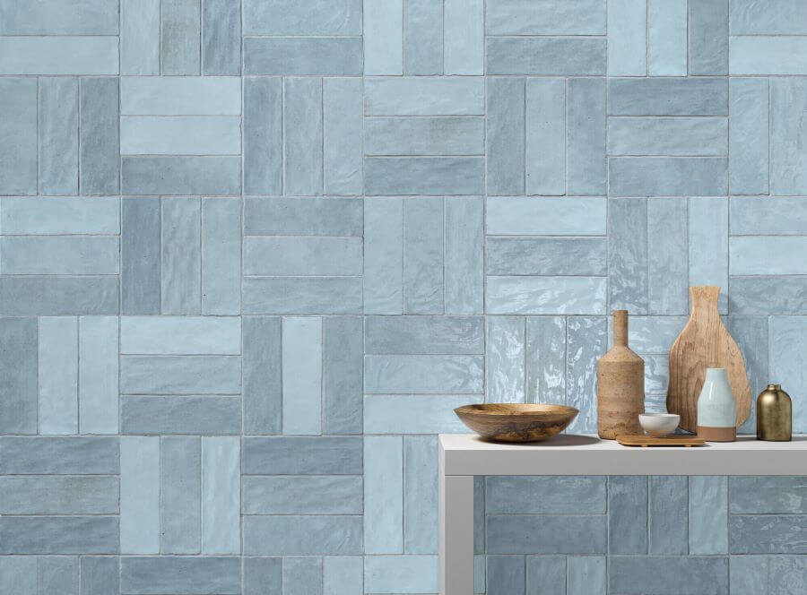 ADORE_AZURE_CERAMIC_SPANISH_TILE. Image shows light blue ceramic Spanish tile