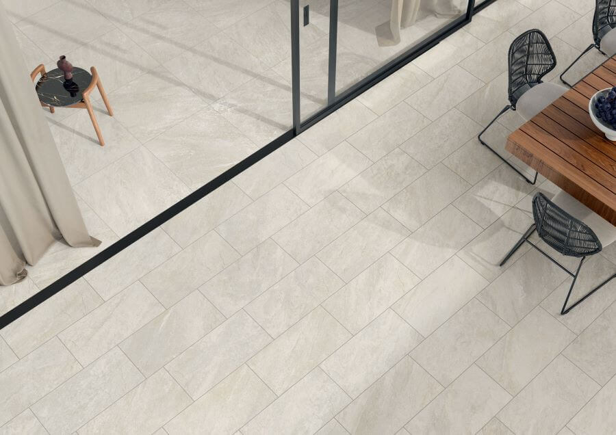 ALPINE CHAMPAGNE QUARTZ EFFECT PORCELAIN TILE OUTSIDE