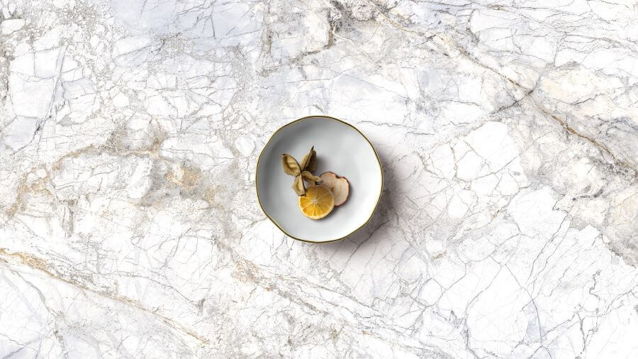 BELLEZA WHITE MARBLE EFFECT TILE CLOSEUP