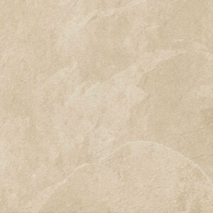 ASPECT-BISCUIT-PORCELAIN-TILE-THAT-LOOKS-LIKE-SLATE-SWATCH-ANTISLIP. Image shows swatch of sand colour porcelain tile that looks like slate for outside.